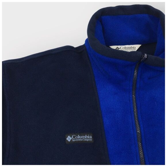 Vintage Columbia Mens Full Zip Fleece Jacket Size Oversize L Zip Pockets Blue‎ - Picture 2 of 8
